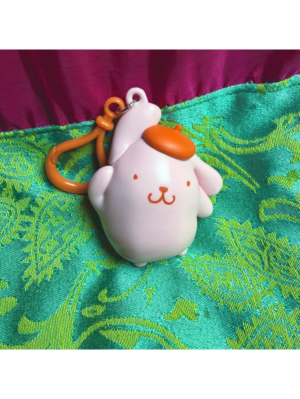Pompompurin Hello Kitty & Friends Pink Orange Bag Clip Keychain